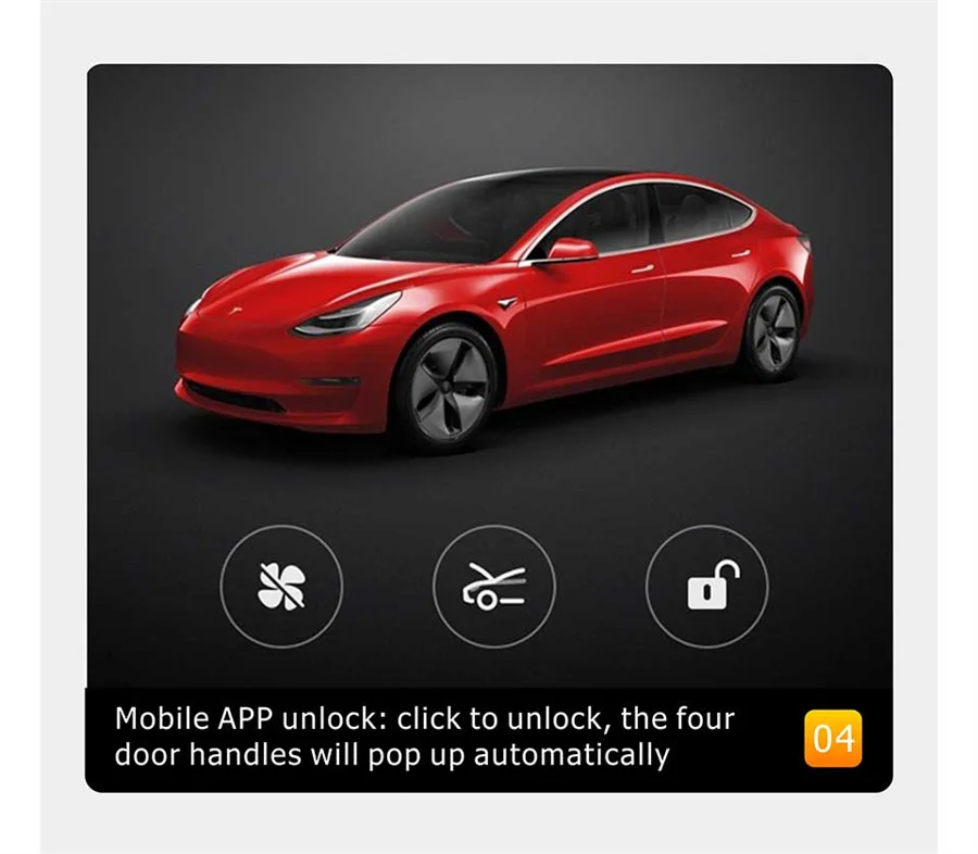 テスラモデル3・モデルS用スマート電動ドアハンドルセット