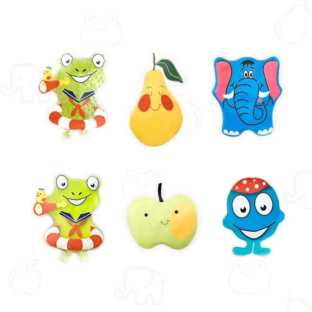 Customized Shape Cute Safe Kids Use Animal Shape Baby Cooling Liquid Pad Ice Gel Pack to Reduce Fever, Pain Relief