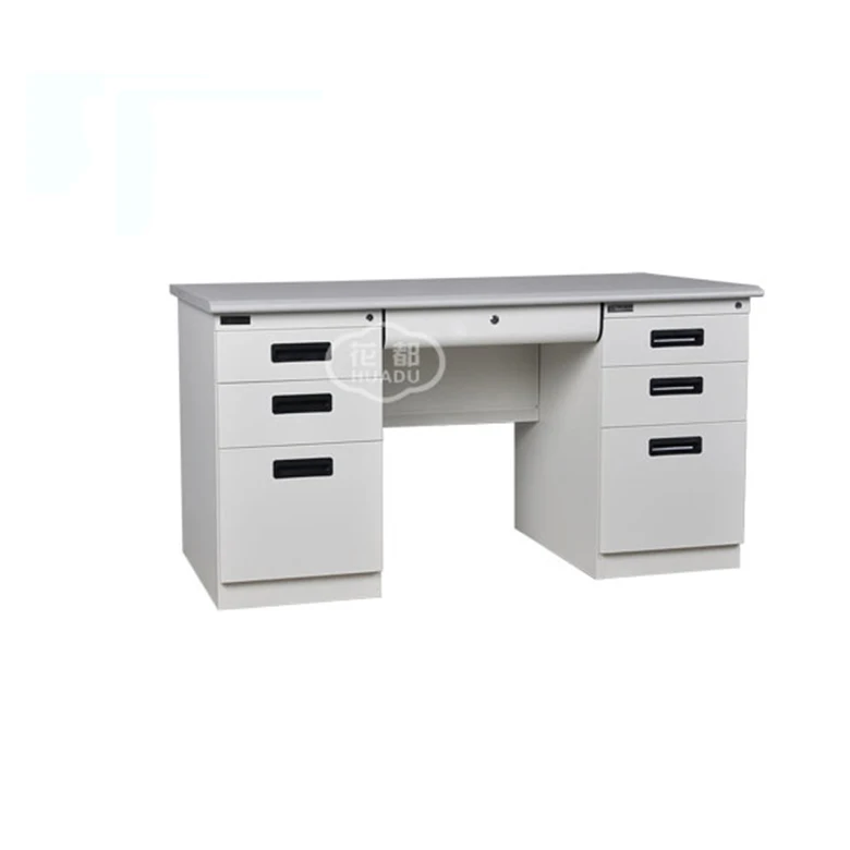 Металлическая рама двухсторонние ящики офисные стоячие компьютерные столы с блокировочными