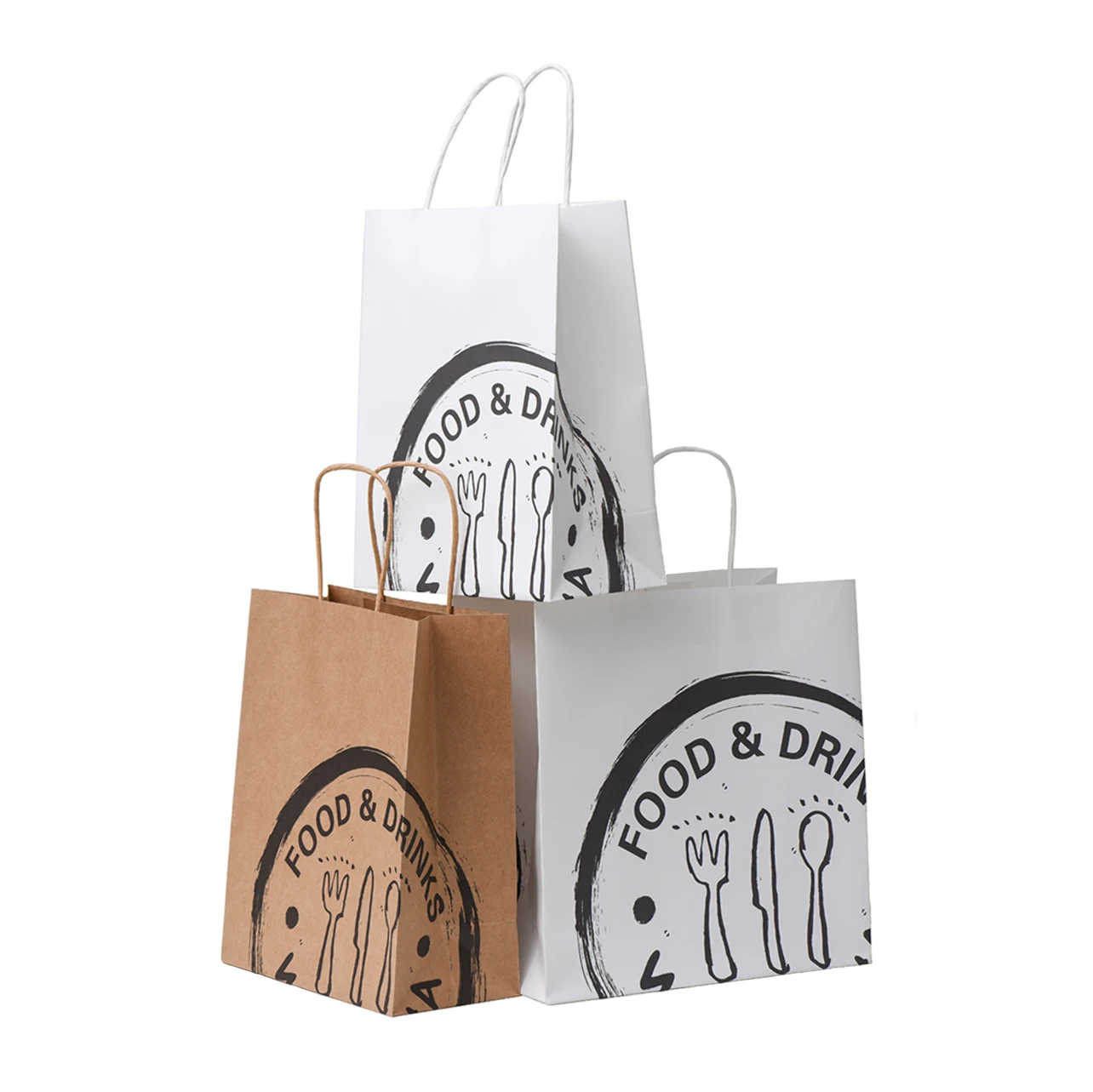 Wholesale Paper Bags with Your Own logo Food Take Away Brown Kraft ...