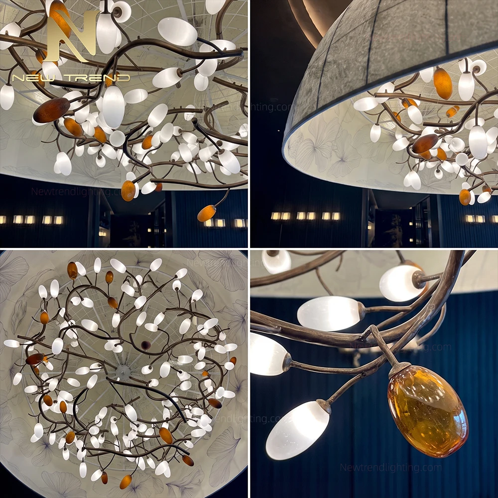CPL-525 Custom Sculptural LED Chandelier: Oversized Bespoke Statement Lighting Manufacturer for Luxury Hotels & Restaurants