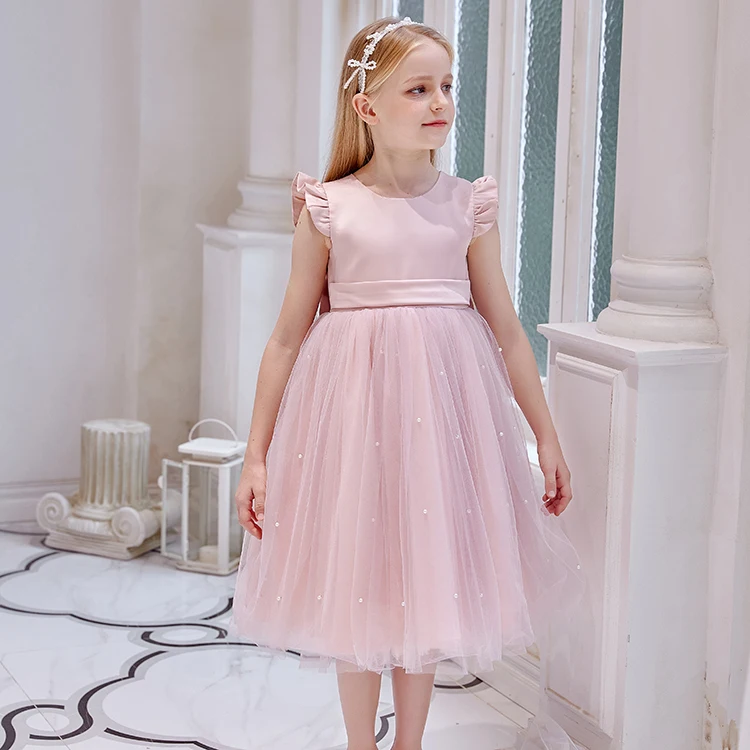 Blush Pink Flower Girl Dress Luxury Party Princess Dress