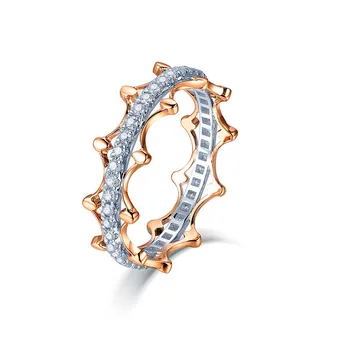 Sun Star Custom Design Gold Jewelry Diamond Pave Full Eternity Band Wedding Ring Gift For Women