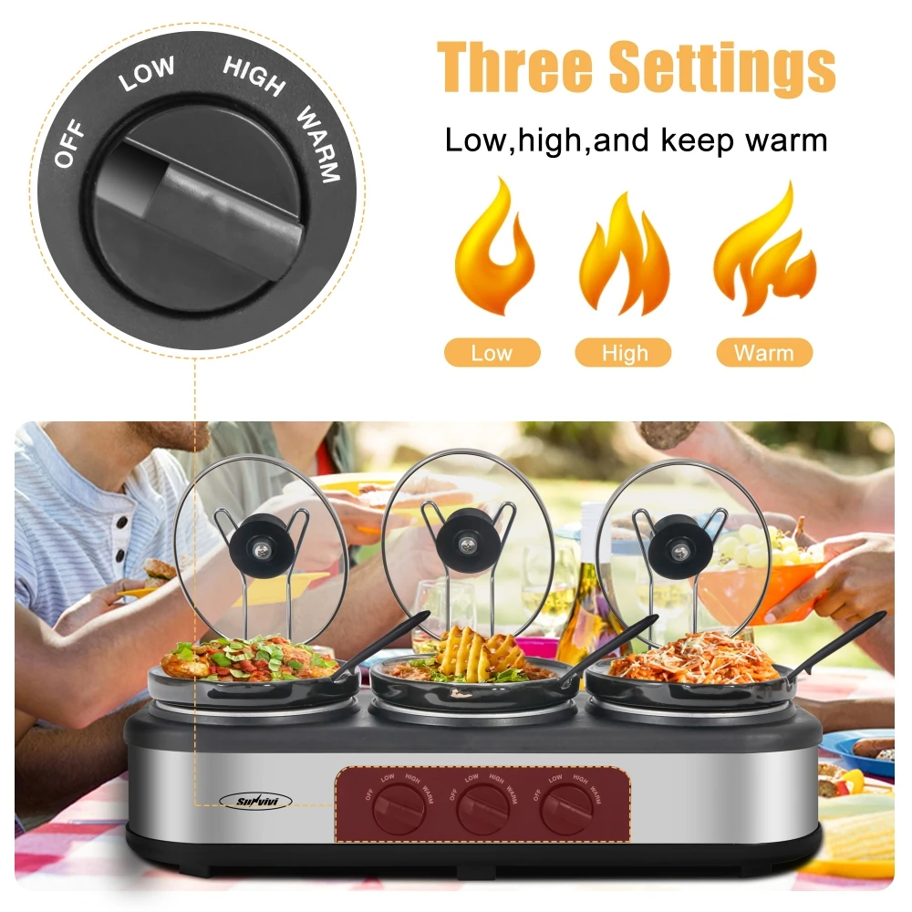 Silver 4.5 Qt Electric Small Slow Cookers Portable Crock Pot 1.5 Quart