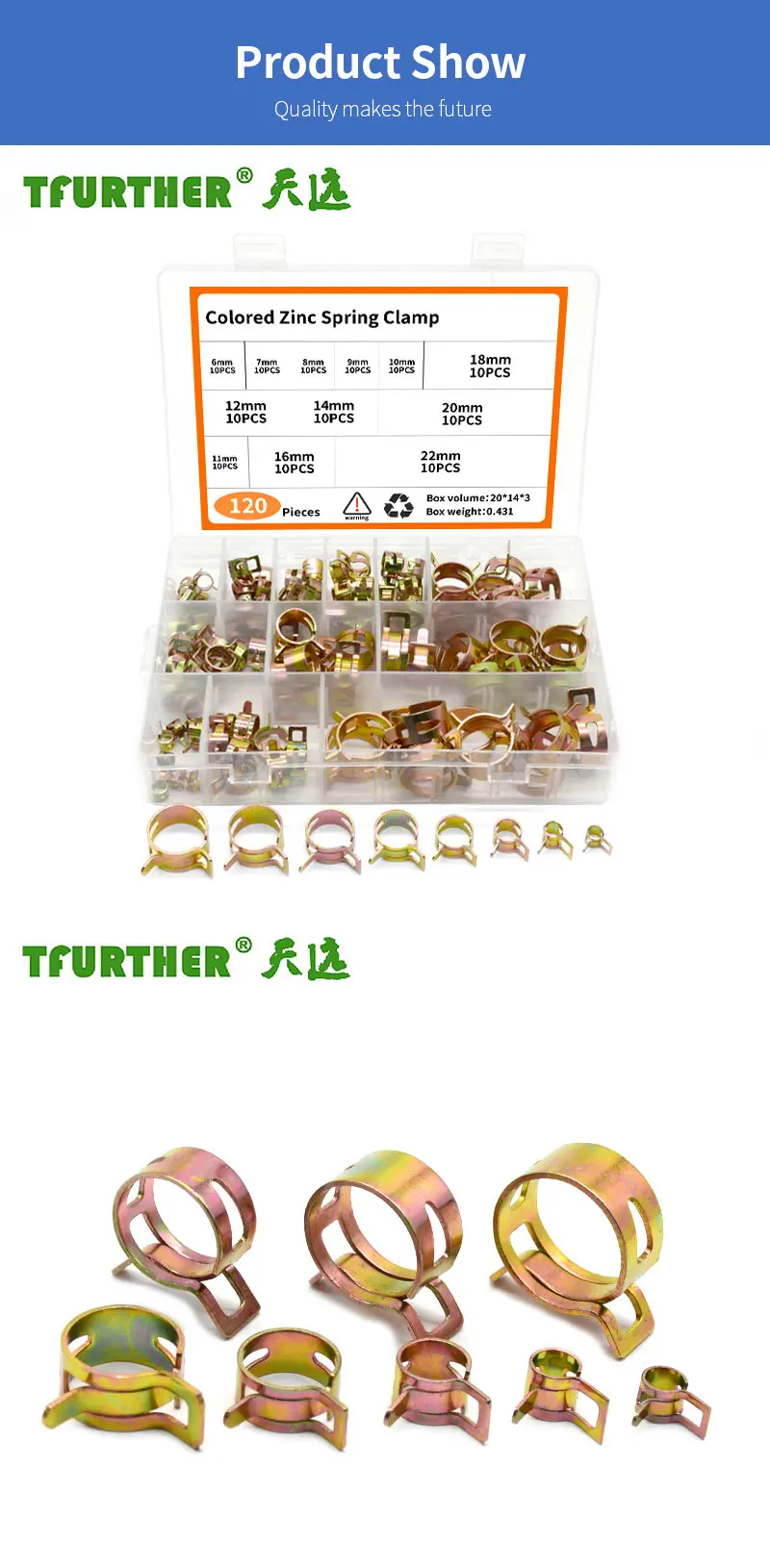 Galvanized Steel Hose Clamp Springloaded Clamp Zinc Spring Hose Clamp