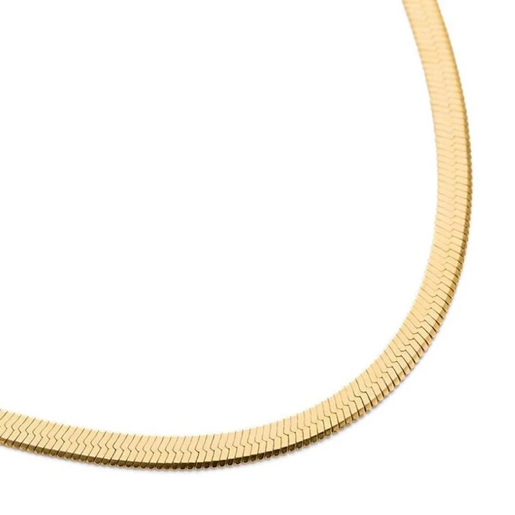 Wholesale COLLAR MUJER 18K Gold Plated Jewelry V-Shape Zircon Acrylic  Herringbone Chain Necklace Unique Design Single Layer Snake Chain From  m.