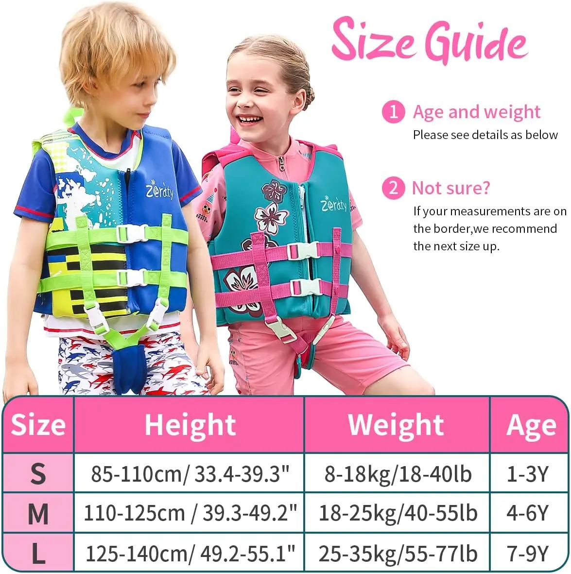 Zeraty Kids Swim Vest Safe Flotation for Toddlers