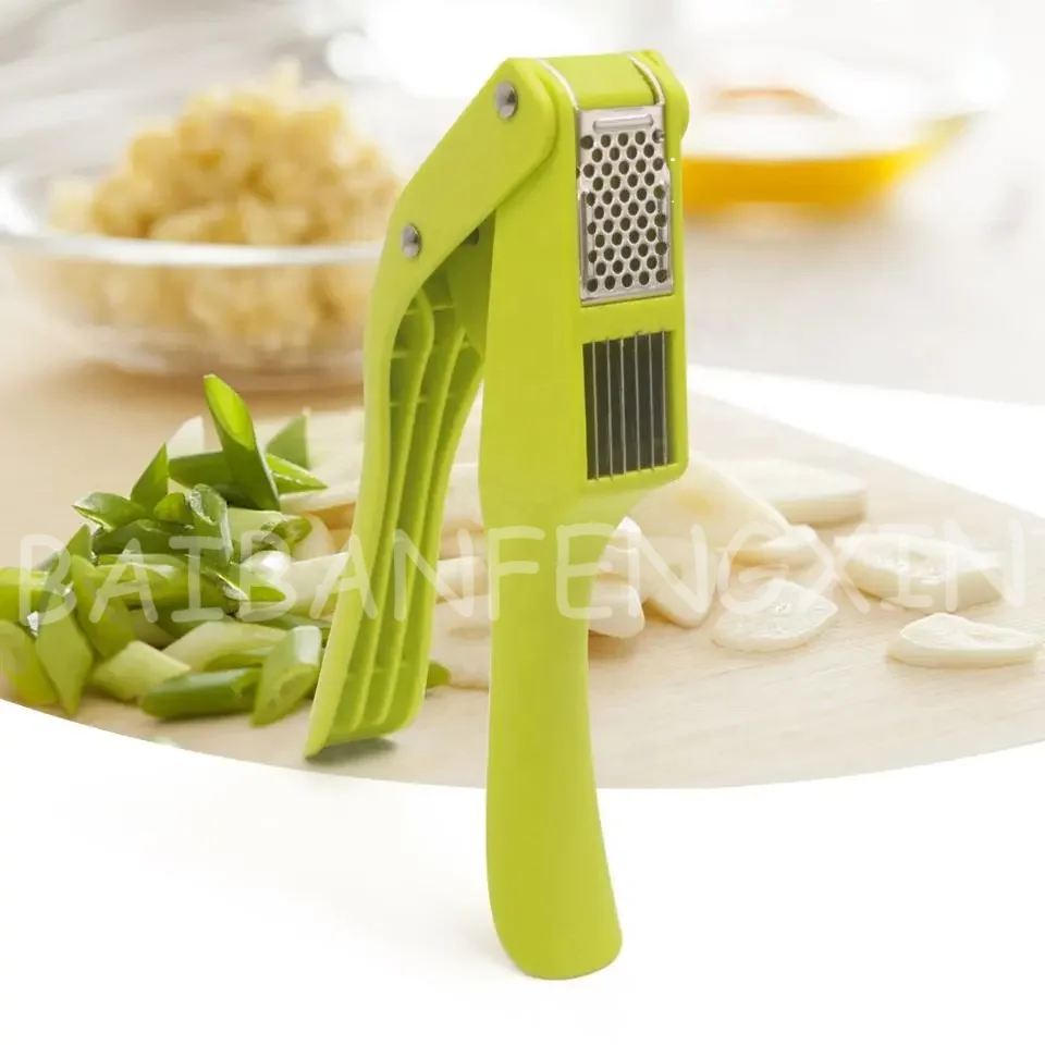 High Quality 2 in 1 Manual Stainless Steel Garlic Press Handheld Ginger Mincer Product Home and Kitchen Gadgets