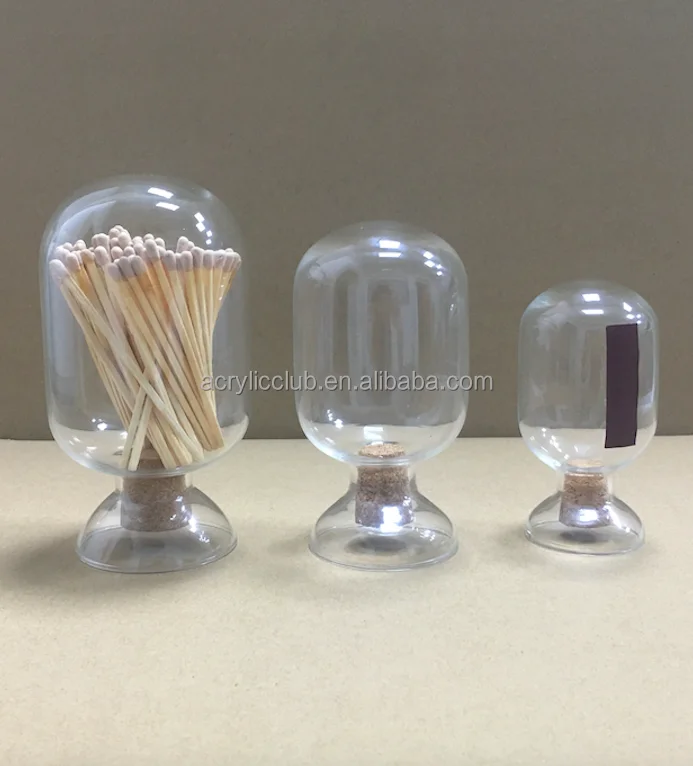 White Cloud Glass Match Cloche Jar Bottle Factory Custom Long Matches