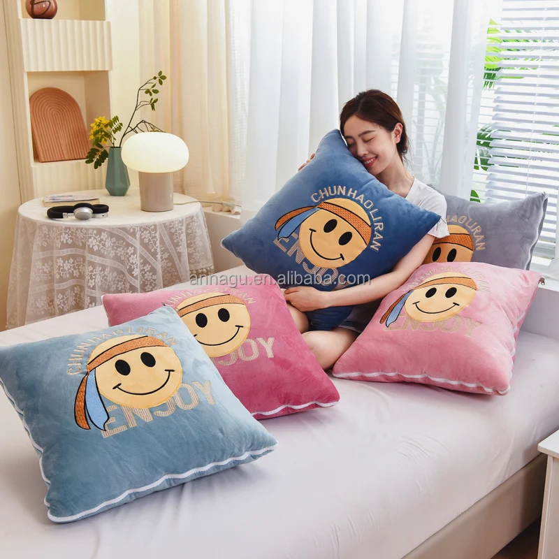 New Throw Pillow Quilt Milk Velvet Whole Feather Silk Cotton Filling