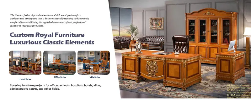 Arabian-style Luxurious Exclusive Solid Wood Classic Manager Executive Desk Workstations Boss Royal Office Furniture
