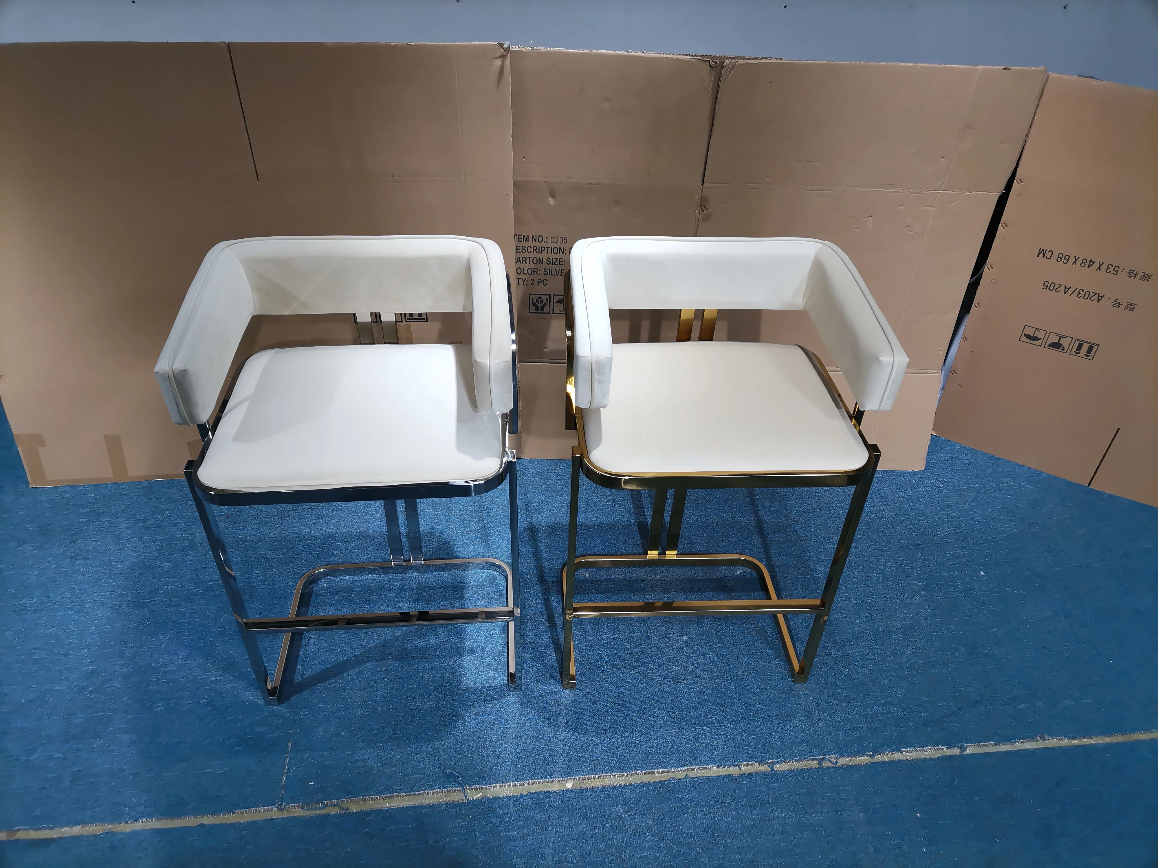 PURUO современная мебель для дома отеля ресторана стальная железная рама Бархатная ткань Золотой барный