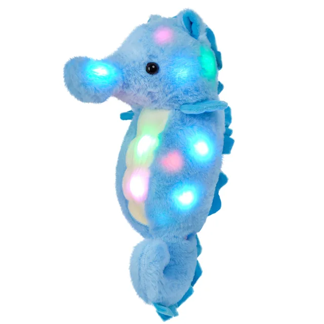 Marine animal plush toy custom seahorse figure dream creative colorful luminous plush toy doll doll gift throw pillow