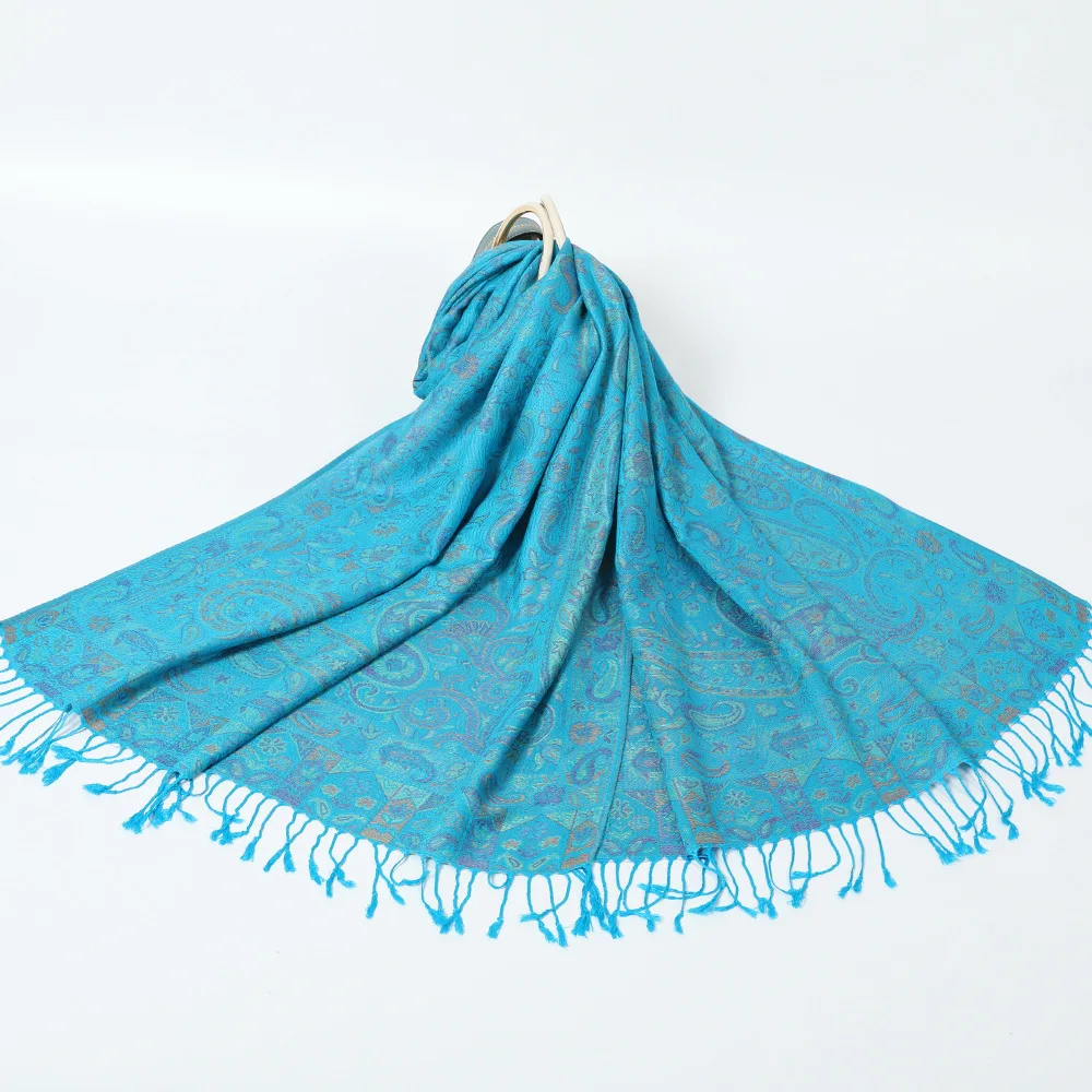 Luxury Women Paisley Jacquard Scarf - Soft & Silky Pashmina
