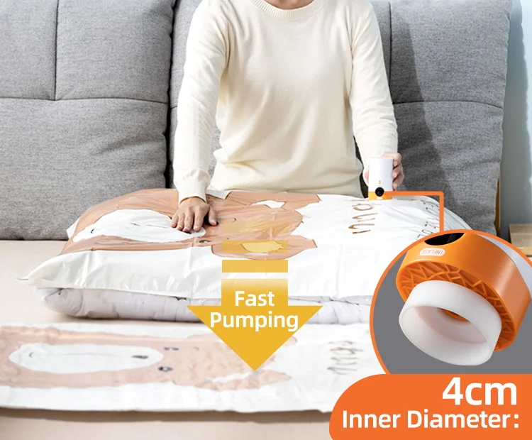 Portable Smart Electric Air Pump Vacuum Compression Bag Using Vacuum