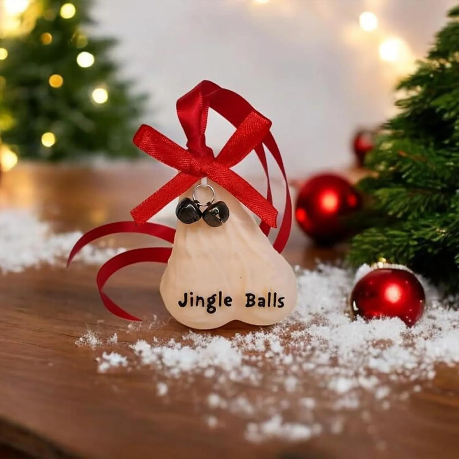 WOWEI クリスマスオーナメント 3D ジョークグッズ 睾丸型 クリスマス