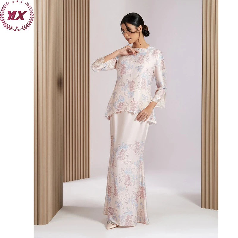 Fashion Indonesia Malaysia Modern Baju Raya 2023 Formal Print Kebaya Baju  Kurung Modest Evening Dress