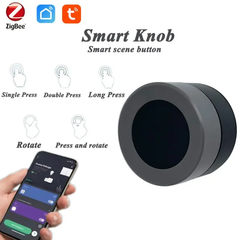 ZigBee Tuya Smart Knob Switch Wireless Scene Button Battery Powered Automation Scenario Controller Work with Alexa Google Home
