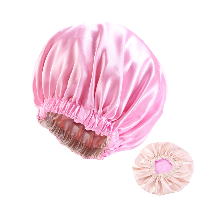 New Reversible Satin Bonnet Hair Caps Double Layer Sleep Night Cap Head Cover Hat For Curly Springy 