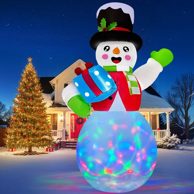 Ourwarm Outdoor Yard Christmas Decoration 10ft LED Snowman Inflatable for Christmas Party Decoration