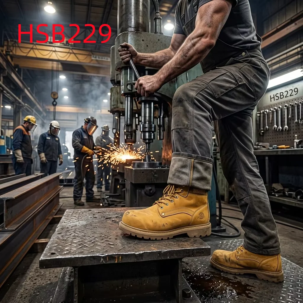 HY, İşləmə mağazası üçün qarşı-qırılmaz və deldirilməyə qarşı S3 standart iş botları fabriki, ucuz qiymətli bal rəngli Goodyear təhlükəsizlik botları HSB229