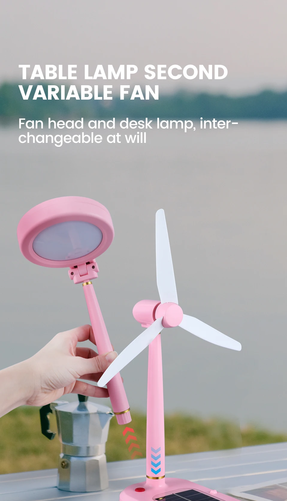 NEW Nordic Design Solar Powered Fan Light USB Rechargeable Emergency Led Night Lights New Modern Led Table Lamp for Study