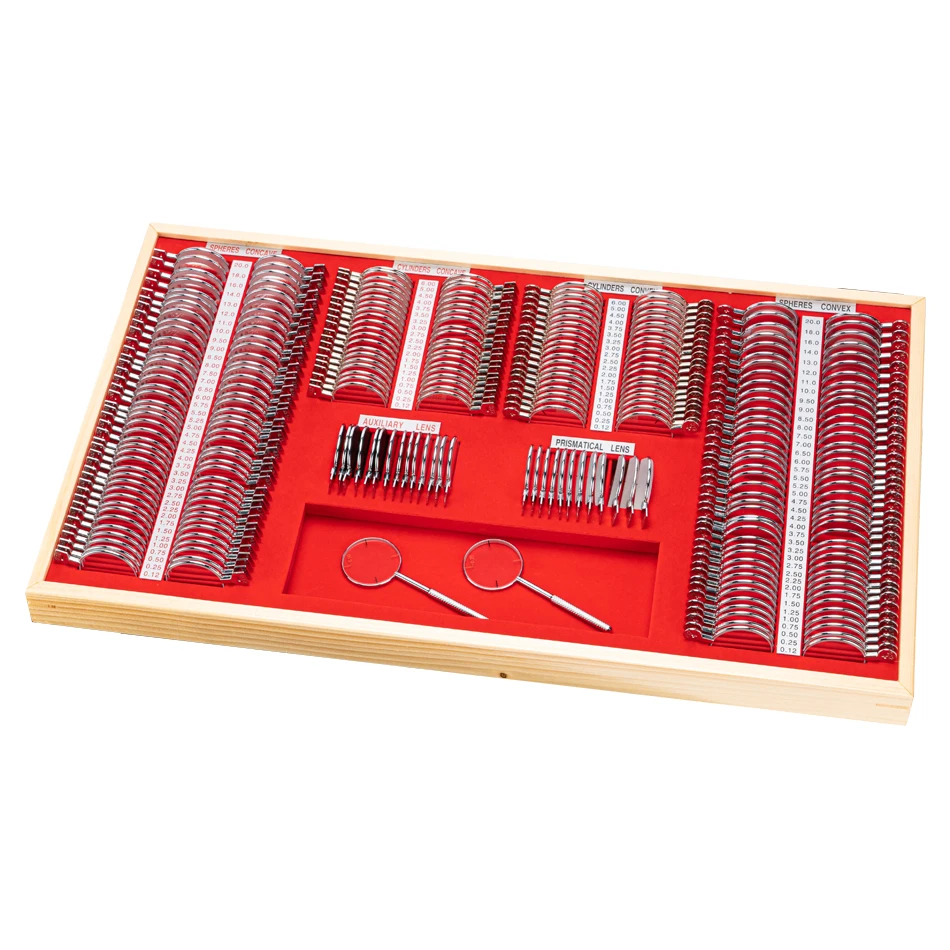 SL-266A Top Quality Plastic Rim Trial Lens Set with Aluminum or Leather for Optical