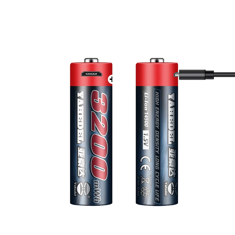 High Quality Fast Charge Micro Usb 1.5v Li-ion Lithium Aa 3200mah Rechargeable Battery