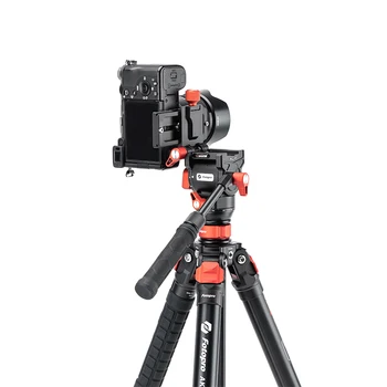 Smooth Damping Tripod Stand for Camera Quick Leveling Base Camera Tripod Vertical Shot Fluid Head Portable Tripod detail image