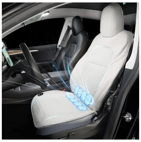 Дышащий вентиляционный чехол для автомобильного сиденья Летний прохладный протектор подушка Tesla модель 3/Y с вентилятором зарядным