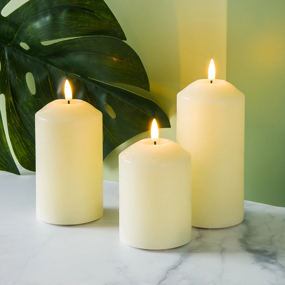 Лидер продаж от Matti объемная гофрированная стойка с настоящим пламенем украшение для дома Светодиодная свеча дистанционным