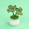 Two potted four-leaf clovers-Dark green