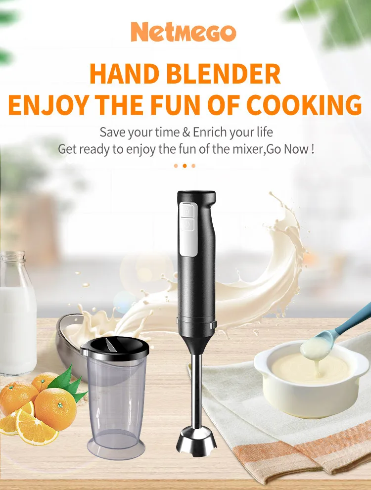 Manual Hand Blender 800 Peak Watt Immersion Blender 600ml Food Grade