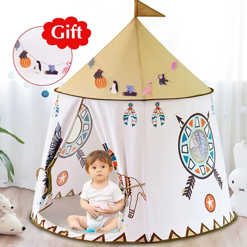 Mongolian Yurt Kid Tent Children Playhouse for Toddlers Light Weight Foldable Indoor Tent House Portable