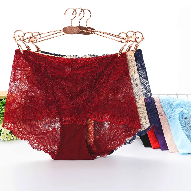 Ropa interior Sexy de encaje transparente de talla grande para