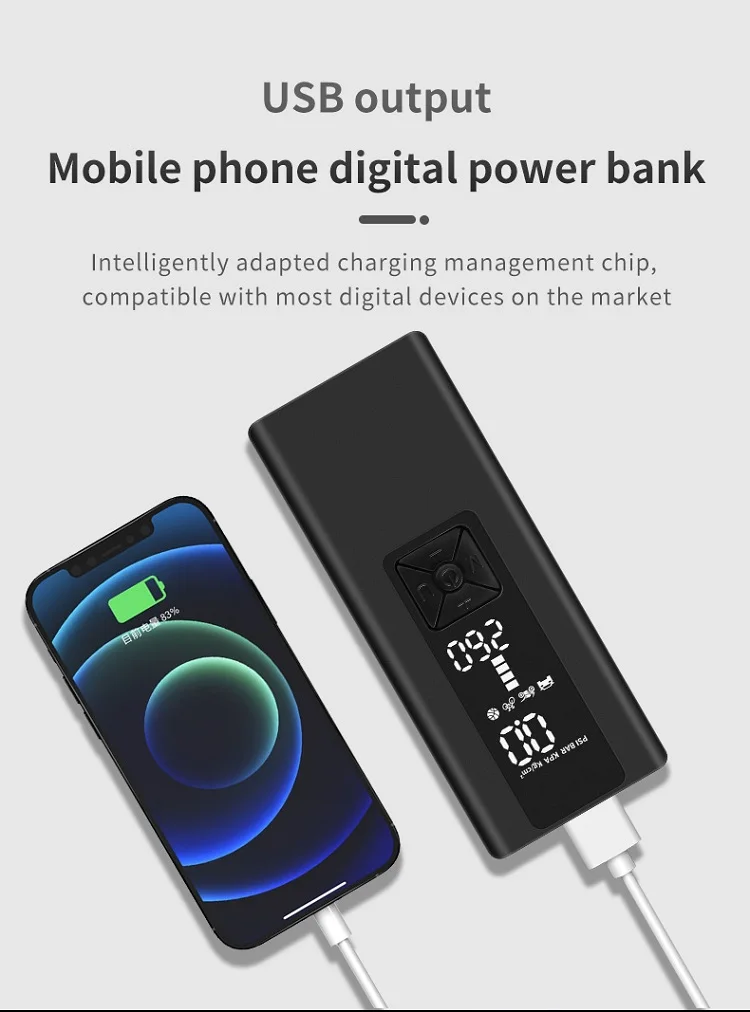 YP003 Best Selling Wireless Smart Tire Inflators Lightweight Electric Fast Pumping Portable Air Pump with 8000mAh
