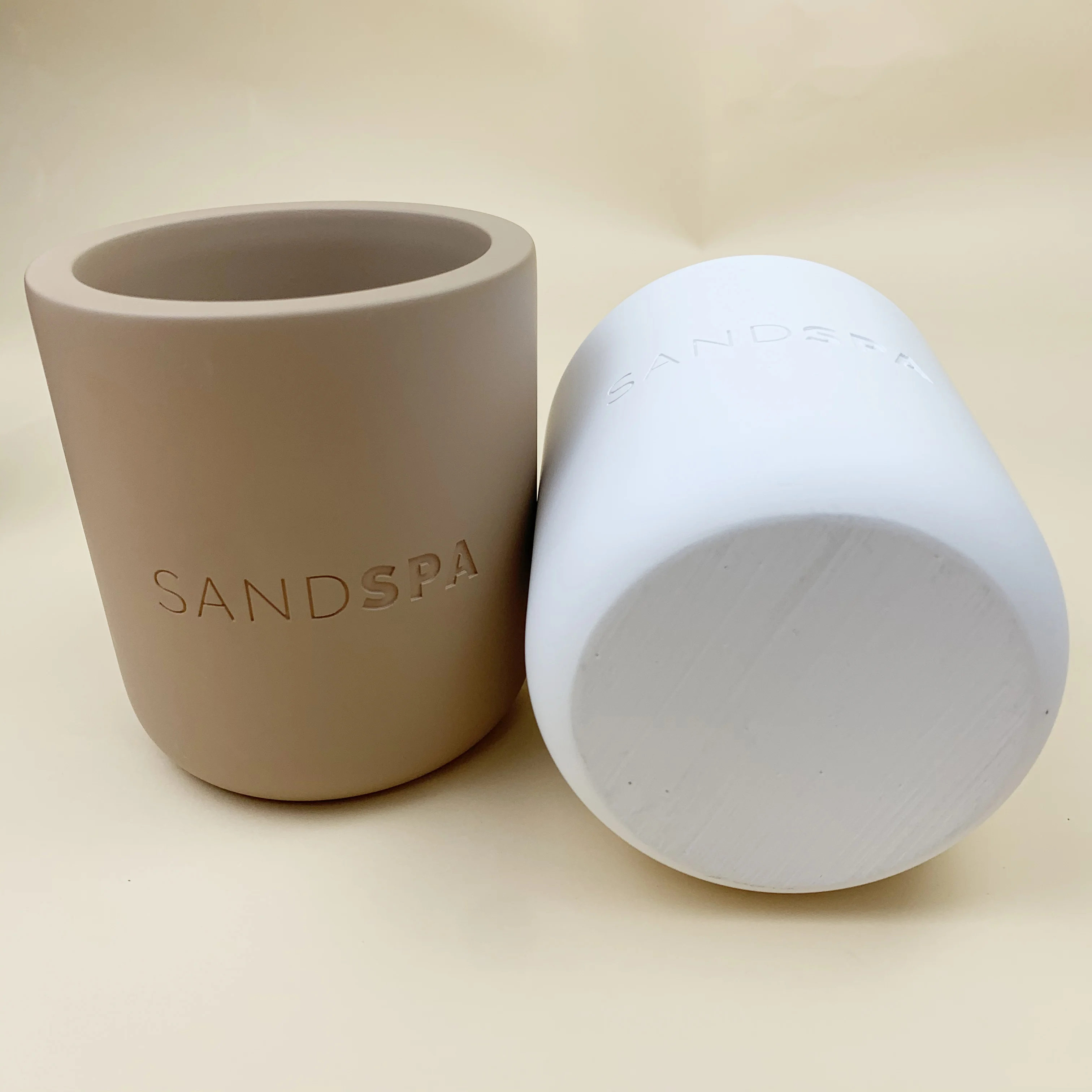 Wholesale Custom Concrete Candle Jars Containers with Lid Cement Candle Holder for Wedding Home Decor