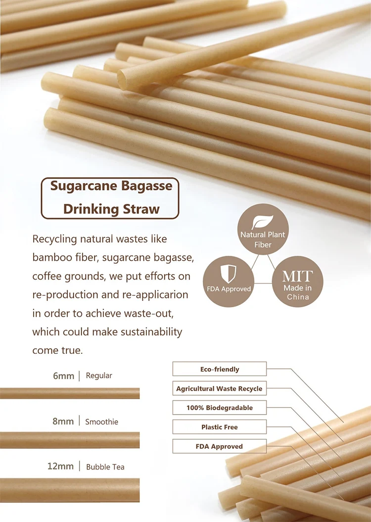 Biodegradable Sugarcane straws