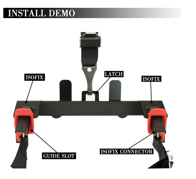 ISOFIXベルトコネクタ用汎用チャイルドシート固定アンカーキット 車用