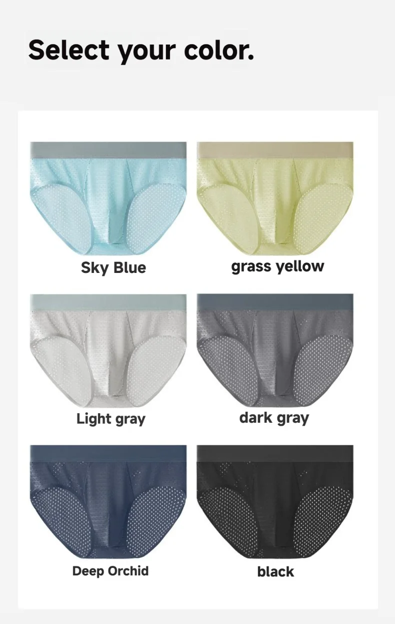 New Arrival Men's Underwear Breathable  Antibacterial Ice Silk Men's Briefs Nylon Men's Underpants Custom OEM Supplier