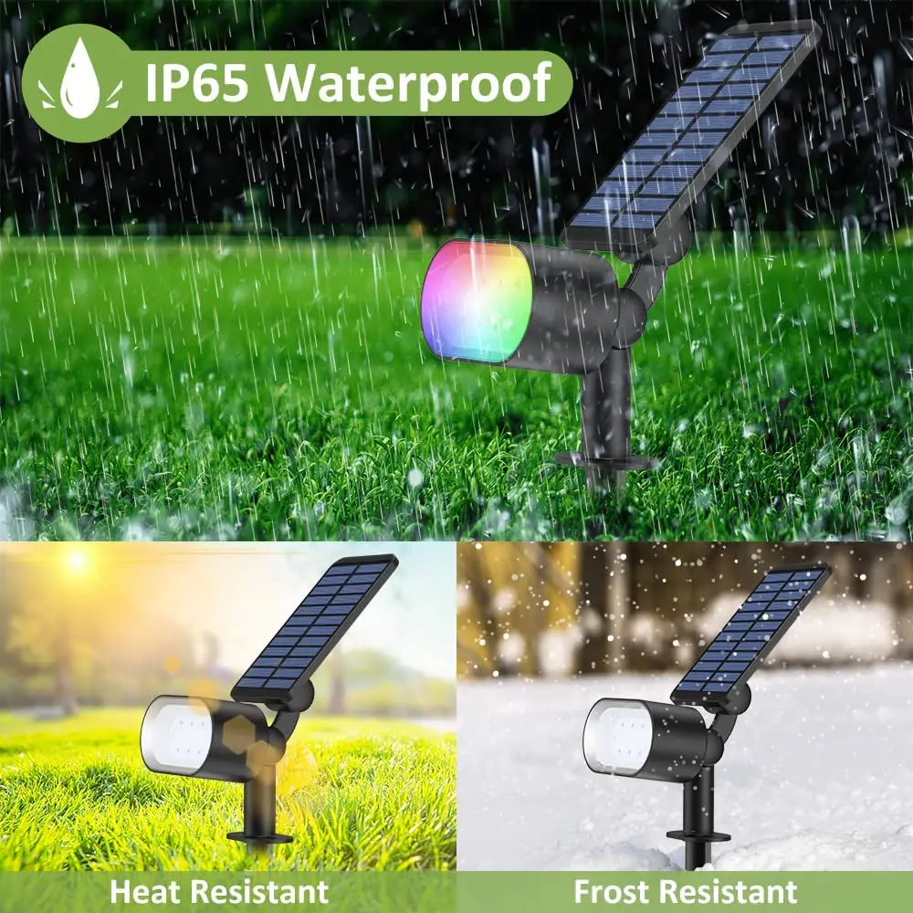 product best selling smart  spotlight color changing rgb solar wall light with app control ip65 waterproof514-38