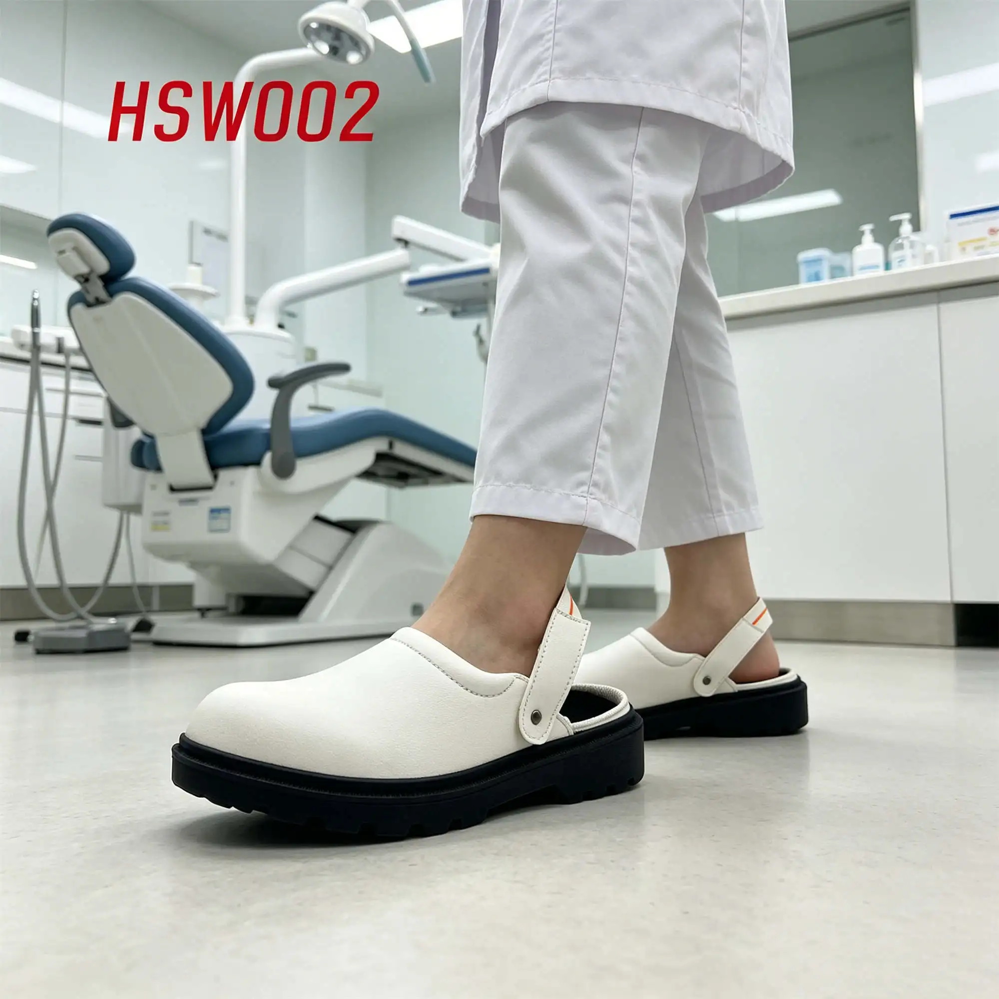 ZYF,Bio-technology Antui-acid&alkali Outsole White Safety slippers Qatar Market Pull on Style Work Clogs with Steel Toe HSW002