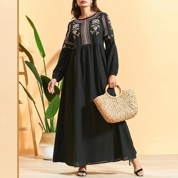 plain black kaftan