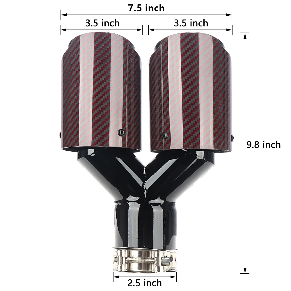 Exhaust Pipes Y Type Exhaust Tip Stainless Steel Car Accessories Dual