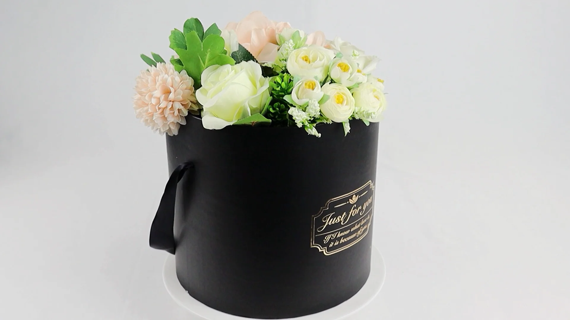 Ecofriendly Reusable Luxury Rigid Cardboard Gift Round Small White Red