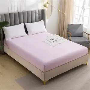 High Quality Polyester Microfiber Fitted Bed Sheet Breathable Wrinkle Resistant Elastic Corner Mattress Cover for Hotel