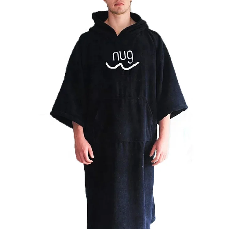 Custom microfiber surf hooded poncho towel 70x110cm or custom poncho changing robe