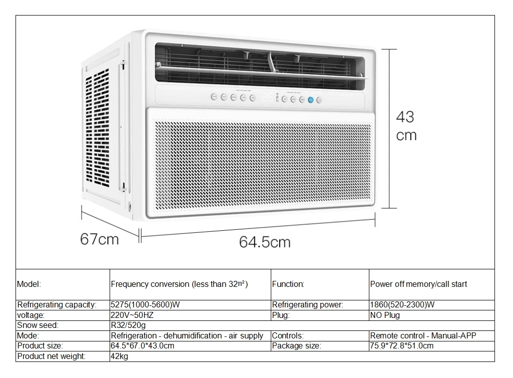 Window Mounted Air Conditioner, 220V, Electric - detail 12