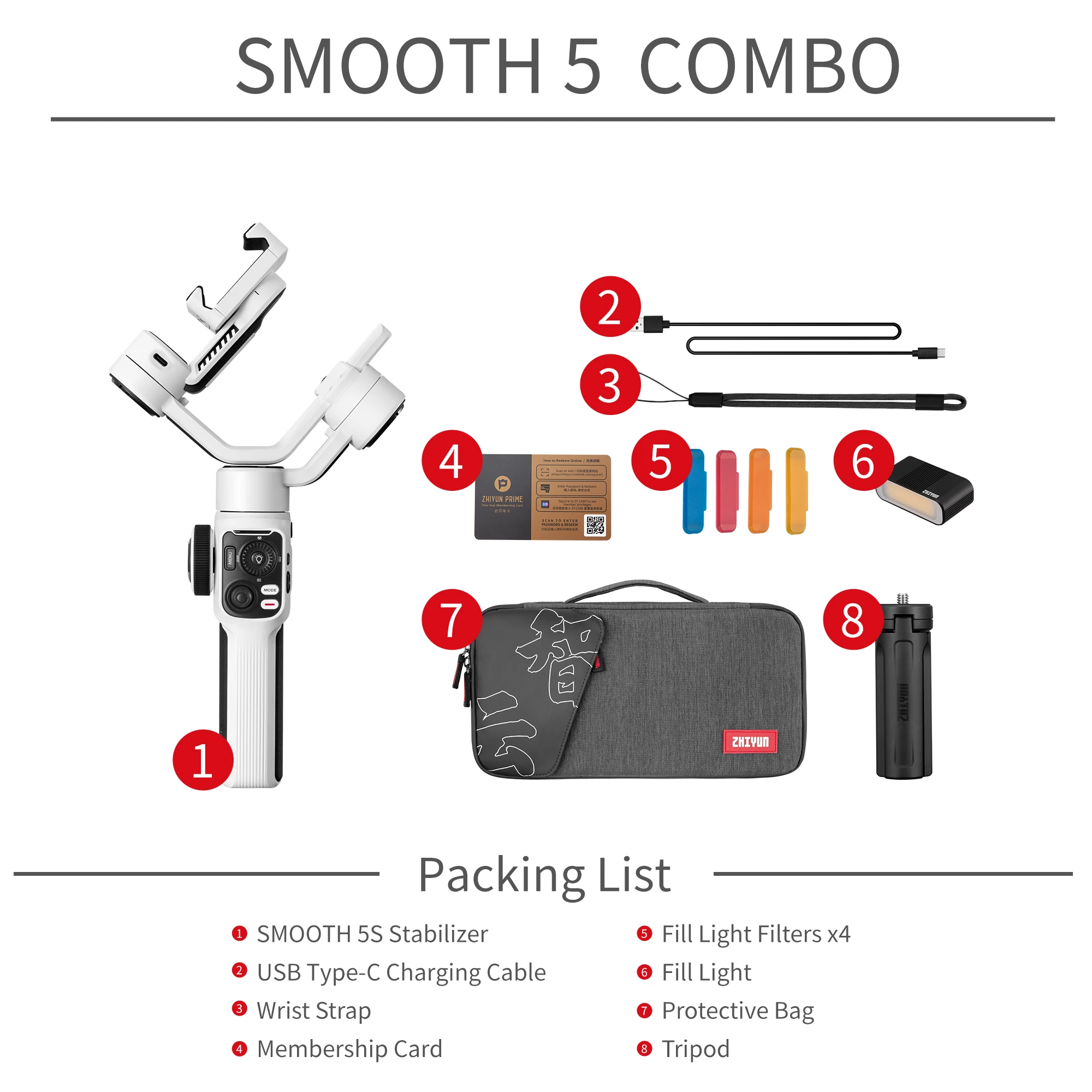 Zhiyun Smooth 5S Combo - Advanced Smartphone Stabilizer