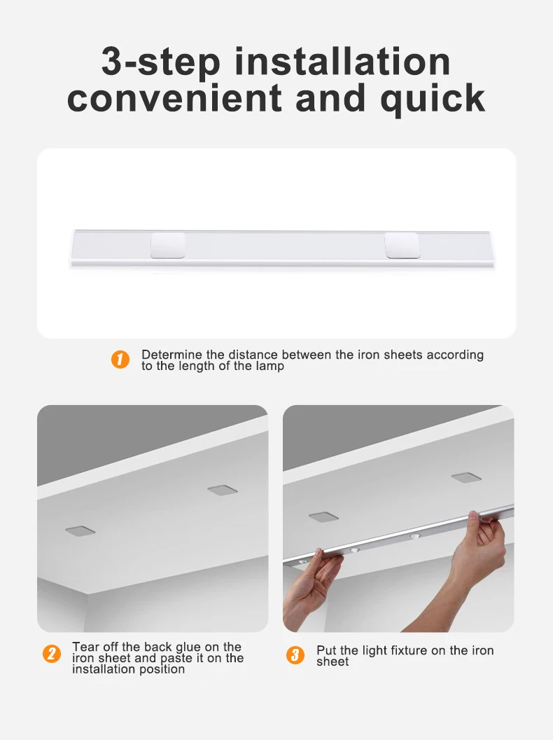 product rechargeable magnetic wireless motion sensor closet light under cabinet light with aluminum luminous cabinet lamp-43